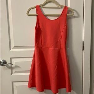 H&M Coral Skater Dress Size 6